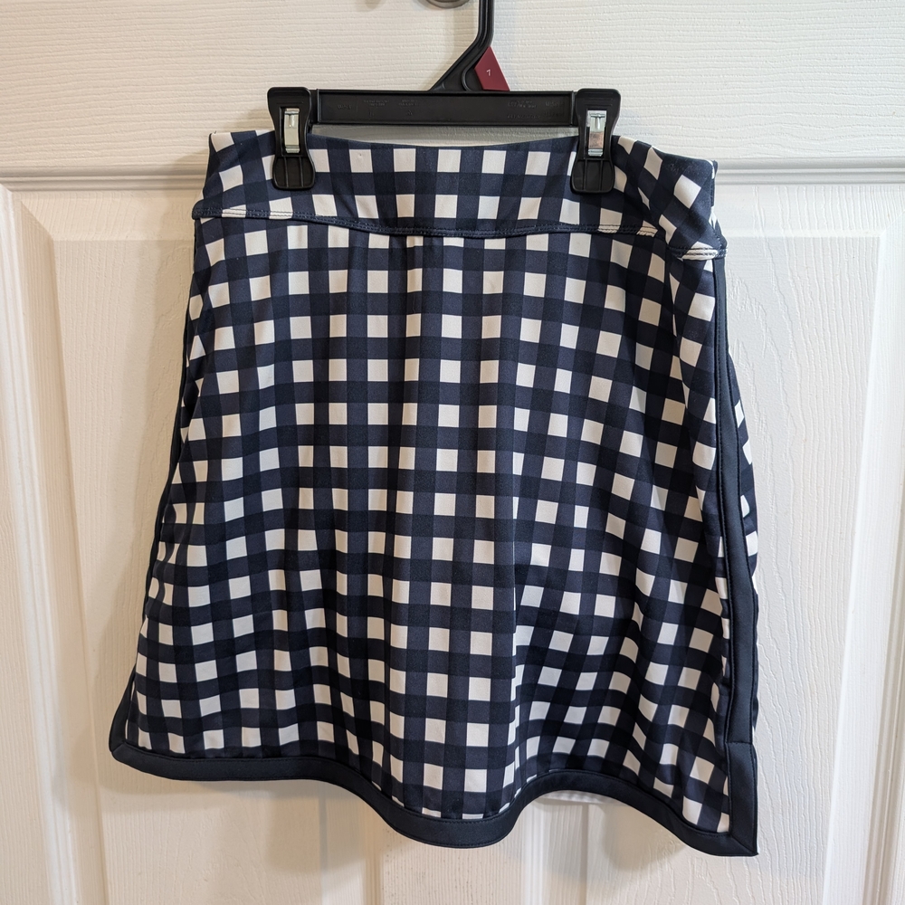 Tuckernuck Navy and White Gingham A-Line Skirt